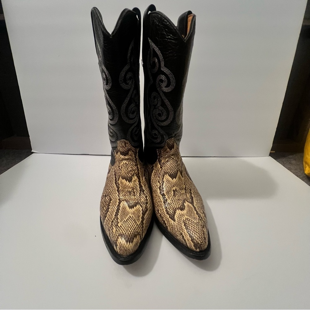 Vintage Black Jack Genuine Snakeskin Cowboy Boots Handmade USA Women’s 29 1/2 - Picture 4 of 16